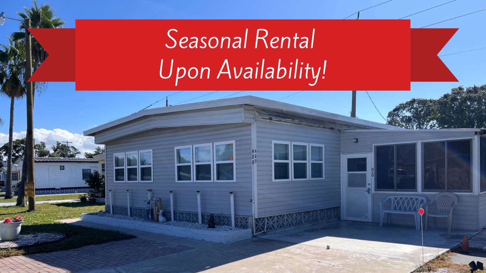 6515 15th St E, Lot H20, Sarasota, Florida 34243, 2 Bedrooms Bedrooms, ,2 BathroomsBathrooms,55-Plus Mobile Home,For Rent,15th St E, Lot H20,4392